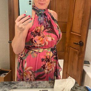 Fandango Chiffon Halter Neck Sleeveless Tiered A-Line